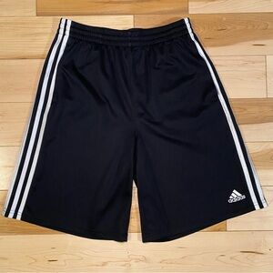 Adidas Black Athletic Basketball Shorts White Stripes